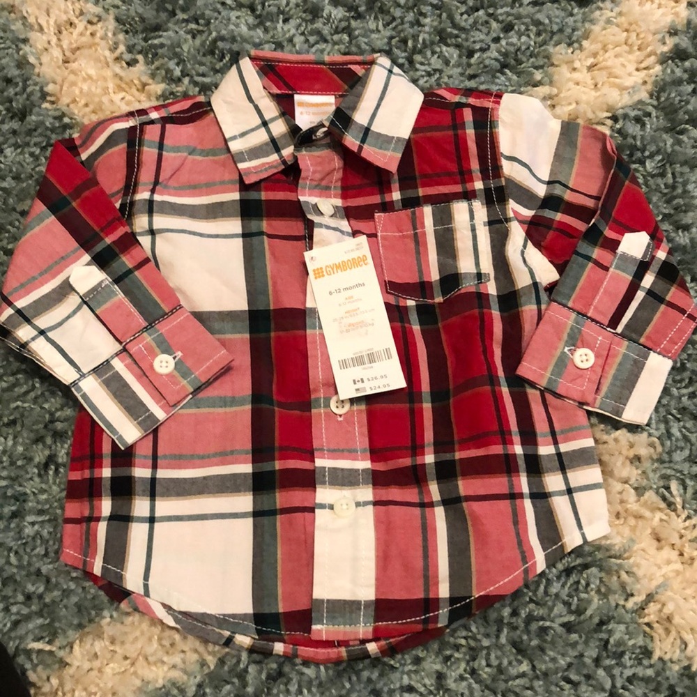 Gymboree‘Christmas’ Plaid Shirt 6-12 month NWT